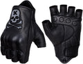 Goatskin Leather Motorcycle Motorbike Powersports Racing Gloves Reflective Skull Touchscreen for Men and Women Model