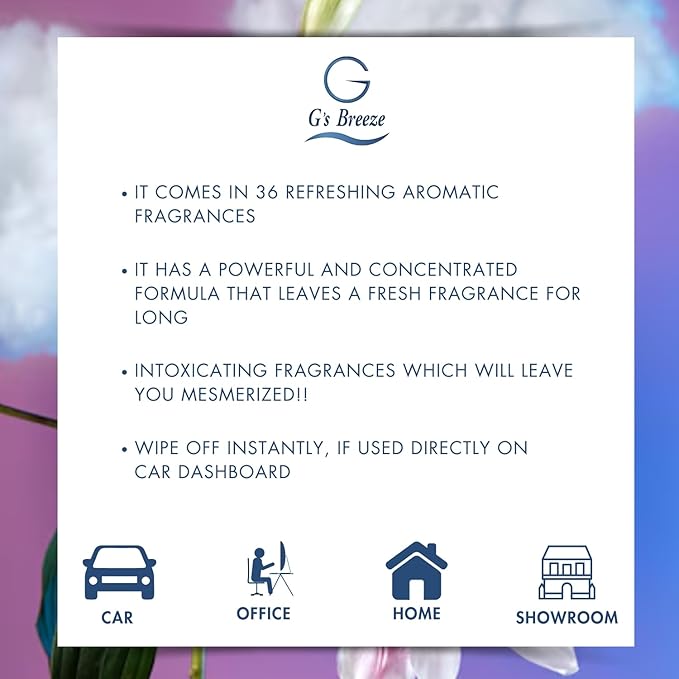 G's Breeze Night Queen Air Freshener – Nocturnal Bloom & Moonlit Garden Inspired Floral Essence for Home, Office & Car - Relaxing - Captivating Evening Ambiance with Long-Lasting Freshness