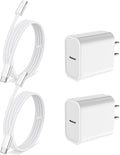 Fast Charging for iPhone 17 Pro Max Charger,2Pack 20W USB C Wall Charger Plug Block with Type C Charging Woven Cable for iPhone 17/17 Pro/Air/16 Pro Max/16 Pro/16 Plus/16E/15 Pro Max/iPad Pro/Air/Mini