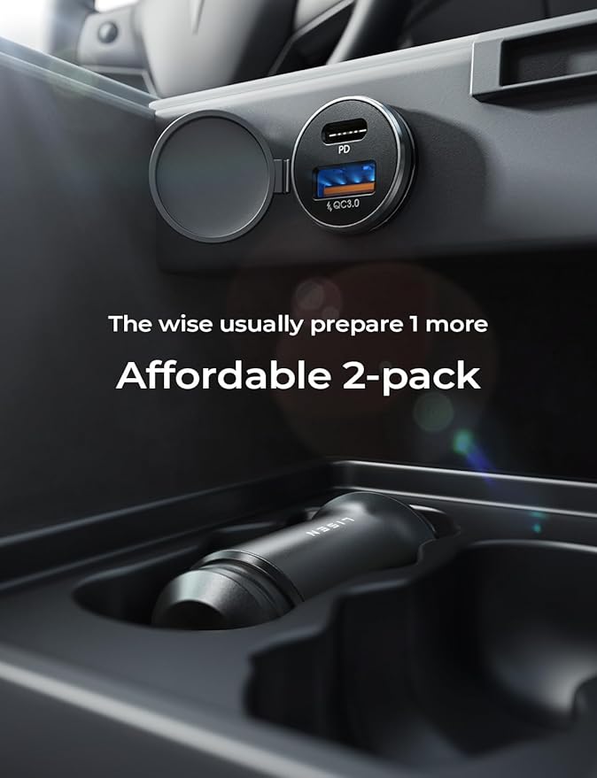 LISEN 54W Car Phone Charger USB C, Cigarette Lighter Adapter, Car Accessories for iPhone, USB C Car Charger Adapter USBC Type C 12v, Fit for iPhone 16E 16 15 14 13 12 Samsung S25 Google iPad Android