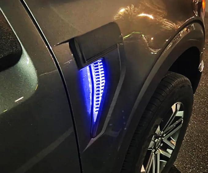 iJDMTOY Ultra Blue LED Background Illumination Lighting Kit Compatible with 2021-up Ford F150 Side Fender Emblem
