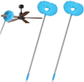 Storystore Ceiling Fan Cleaner Duster - Adjustable Duster with Extension Pole,Dusters for Cleaning Fan Blade, Walls and Cobweb (2Pcs Blue)