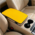 Car Center Console Cover, PU Leather Vehicle Armrest Seat Box Cover Protector, Comfortable Automotive Interior Arm Rest Cushion Pad Accessories, Universal for SUV Sedan Truck (Yellow)