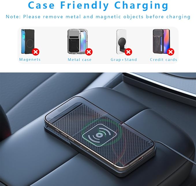 Wireless Charging Pad for Car for Ineos Automotive Grenadier 2023-2025, Non-Slip Type C/USB 20W Fast Phone Charging Pad DIY Trim-to-Fit No Interior Damage,B&Type-C