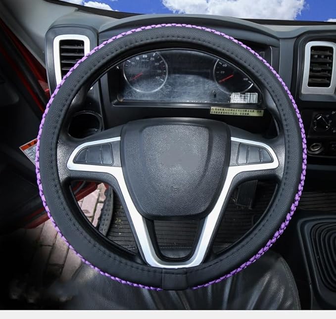 15“16”17“18”19“20 Inch Ice Silk Ventilation Multi-Style Comfy Grip Steering Wheel Cover for Truck, Bus, Big Rig Trucker,SUV， Anti-Slip Design 15-20 Inch (Purple, 18 inch)