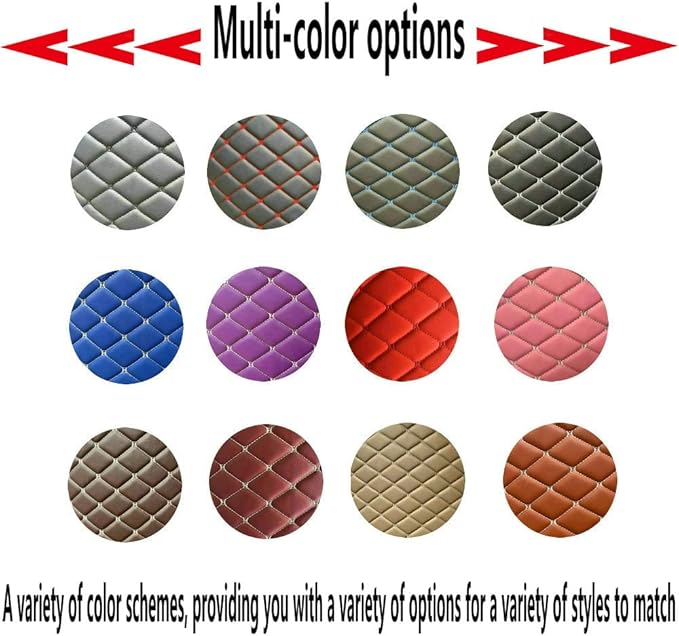 KaiLaiCarCustom Automotive Car Floor Mats for 99.99% Sedan SUV Sports Car Men Women Protection Full Coverage Pads Anti-Slip Leather Floor Lining (Grey Mat Beige Line, A - Diamond)