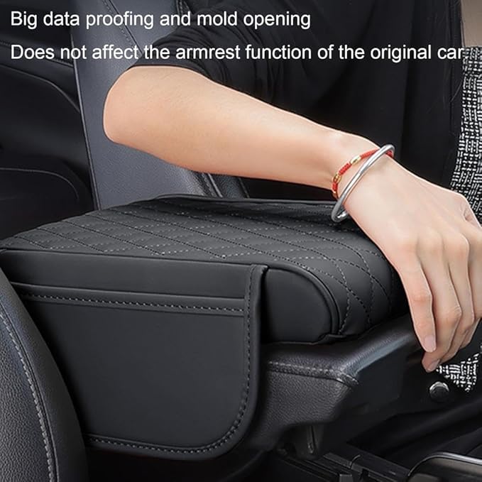 for Alfa Romeo Stelvio (949) 2017 2018 2019 2020 2021 2022 Car Center Console Cover, Leather Memory Foam Protection Pad, Hand Rest Pillow with Height Increase, Interior Accessory,Red, normal