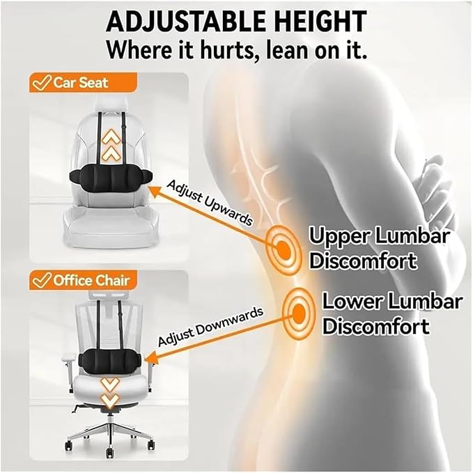 1 Piece Automotive Seat Lumbar Support Pillow for Chevy Suburban/GMC Yukon XL 2015-2020, Driving Lower Back Cushion Ergonomic Orthopedic Posture Rest