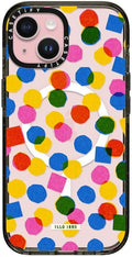CASETiFY Impact iPhone 15 Case [Slim/Compatible with Magsafe / 8.2 ft. 4X Military Grade Drop Protection] - Riso Polka by ILLO IRRO/Asahi Nagata - Clear Black