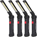 Lebote LED Work Light,COB Rechargeable Work Light with Magnetic Base 360°Rotate and 5 Ligting Modes Portable Work Light Inspection Light for Car Repair, Household and Emergency Use (4 PCS,Large)