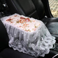Universal Car Center Console Cushion Pad,Tassel Lace Car Center Console Cover Auto Armrest Seat Box Cover Protector for Most Vehicle SUV Truck Car (3)