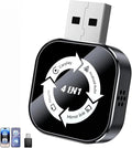 2026 Upgraded 4-in-1 Wireless CarPlay Adapter, Convert Wired to Wireless CarPlay & Android Auto, Support AirPlay & Screen Mirroring, Zero Latency Plug & Play, USB/Type-C for iPhone iOS & Android