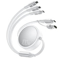 CAFELE 100W Multi Charging Cable, 6-in-1 Retractable USB C/A Cable, 5A Fast Charger Cord for Multiple Devices with Type C/L/Micro Ports for Phone 17 16 15 14 Pro Max, S24/S23, MBook, Pad (4.3ft) White