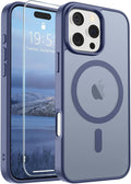 SUPFINE Magnetic for iPhone 16 Pro Case (Compatible with MagSafe) (Military Grade Drop Protection) Slim Translucent Matte Shockproof with Anti-Fingerprint Phone Case,Lavender Gray