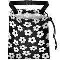 Car Trash Bag Hanging Back of Seat with Adjustable Snap Buckle Strap Cute Printed Drawstring Garbage Bags for Car-Groovy Flowers