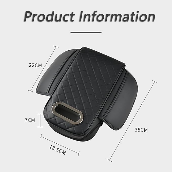 Center Console Cover for KIA Seltos 2019 2020 2021 2022 2023 2024 2025, Leather Arm Rest Armrest Cover for Car, Center Console Armrest Cover Armrest Storage Box, Interior Accessories,F Grey