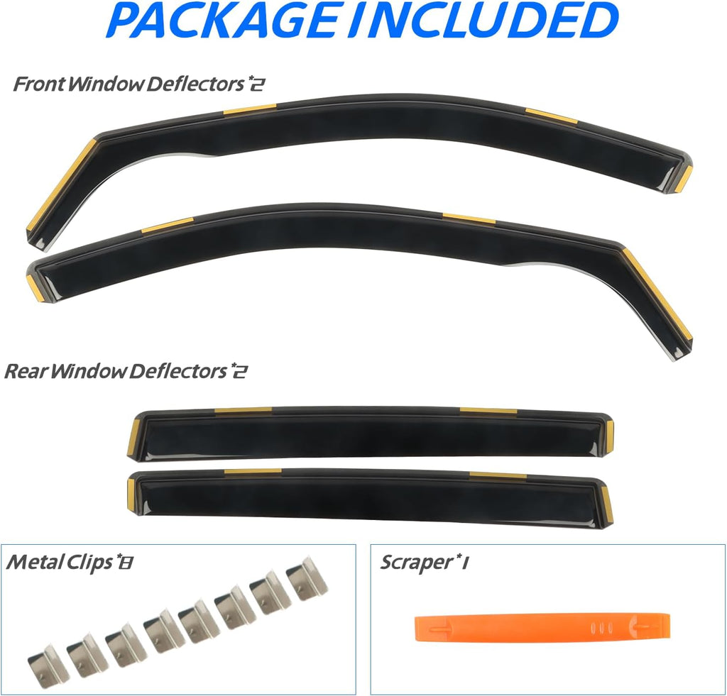 4 PCS in-Channel Window Rain Guards Fit for 2019-2025 Toyota RAV4, Smoke Tinted Vent Window Visors, Window Vent Deflector, Sun Visors Vent Shades, Car Accessories 2020 2021 2022 2023 2024