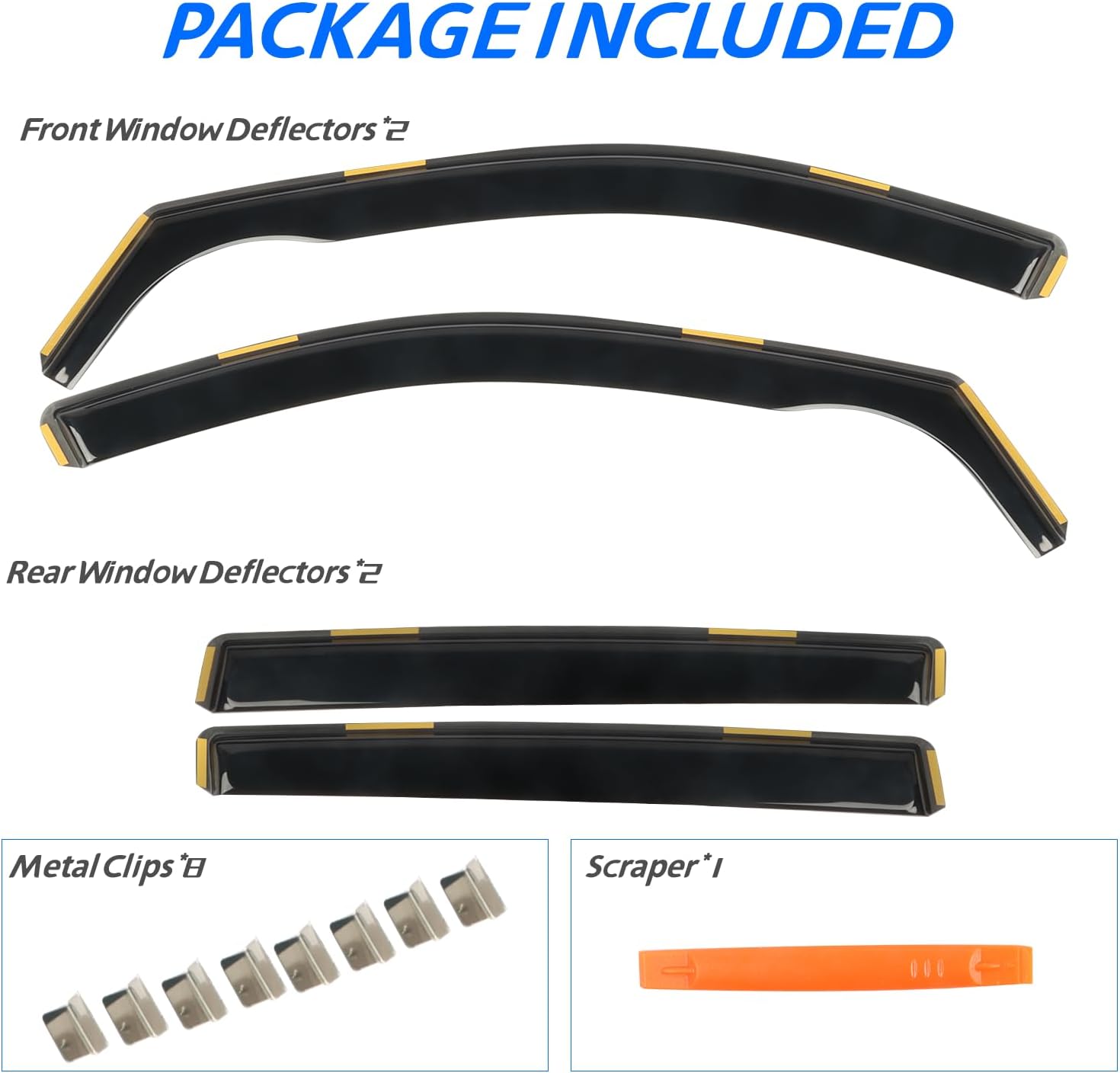 4 PCS in-Channel Window Rain Guards Fit for 2019-2025 Toyota RAV4, Smoke Tinted Vent Window Visors, Window Vent Deflector, Sun Visors Vent Shades, Car Accessories 2020 2021 2022 2023 2024