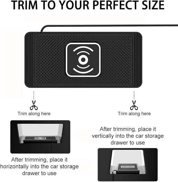 Wireless Car Charger Pad for Hyundai Tucson 2005-2026, Type-C/USB 15W Car Wireless Charger Non-Slip Cordless Charging Mat Car Accessories,A-30cm USB Interface