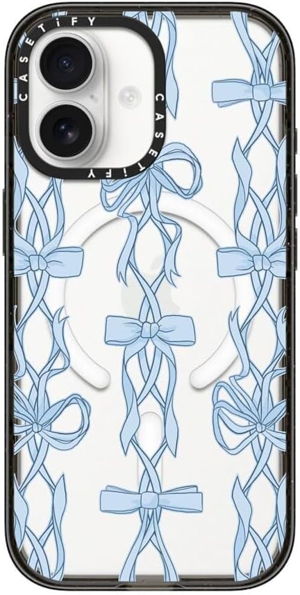 CASETiFY Impact iPhone 17 Case [Slim/Compatible with Magsafe / 8.2 ft. 4X Military Grade Drop Protection] - Ribbon Play - Clear Black