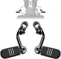 1.25" Highway Footpegs, Motorcycle Adjustable Footrest for Harley Davidson Touring Road King Road Glide Street Glide Electra Glide Dyna Sportster Softail 1 1/4" Engine Guard, Black