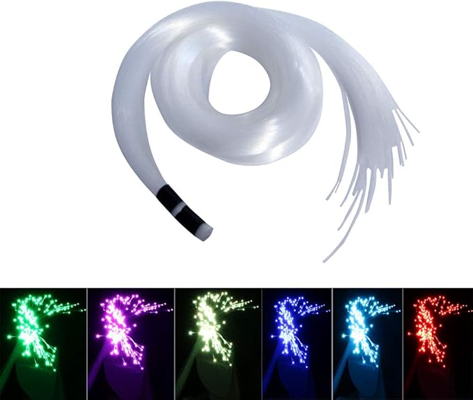 AKEPO PMMA END Glow Fiber Optic 50pcs 13.1ft/4m Ф0.03in(0.75mm) Fiber Strands for LED Star Ceiling Sky Light Kit and Fibre Optical Lighting Decoration (Without Light Source)