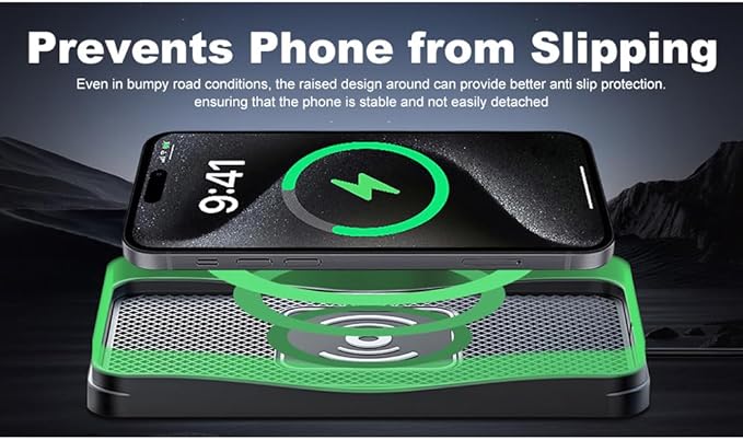 Wireless Car Charger Pad for Tesla Model S 2012-2016 2017-2021 2022-2026, Type-C/USB 20W Car Wireless Charger Non-Slip Phone Charging Pad Car Accessories,A 30cm Cable Type-C Plug
