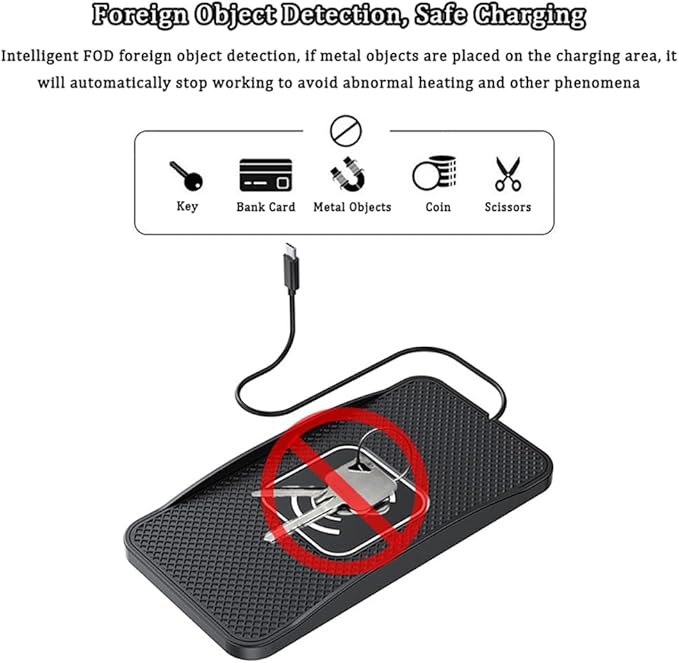 Wireless Car Charger Pad for Ford Explorer 2000-2026, Type-C/USB 20W Car Wireless Charger Non-Slip Phone Charging Pad Car Accessories,A 30cm Cable Type-C Plug