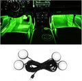 BESULEN Car Interior LED Lights, Automotive Ambient Neon Light Kit with USB Port, Car Accessories, Gifts for Men and Women, 4 in 1 Decoration Lights for Car, Garden, Home, Party（Green）