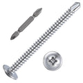 (100 pcs) Wensilon #10×2”for Sheet Metal Self-Tapping Screws 410 Stainless Steel Truss Head High-Strength Quick Tapping Screws