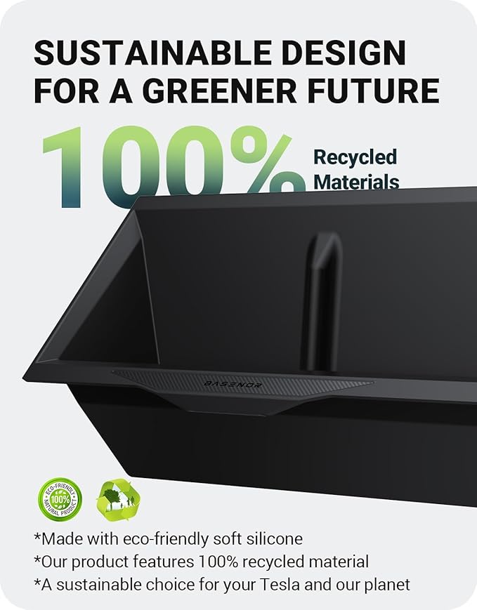 BASENOR 2026 Tesla Cybertruck Wireless Charging Pad Mat [Proprietary Design] Anti-Slip Silicone Center Console Organizer Cover, Waterproof & Dustproof for 2024-2026 Tesla Cybertruck Accessories