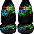 BIGCARJOB Butterflies Dragonfly Car Seat Covers Full Set,Dragonfly Pattern Bucket Seat Cover for Cars,SUV Truck,Univerfal Fit Auto Interior Accessories Car Seat Protector Set of 2 pcs