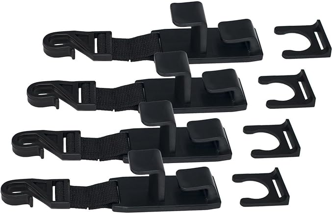 4 Pack Car Seat Headrest Hooks Strong and Durable Backseat Headrest Hanger Storage for Handbags, Purses, Coats, and Grocery Bags, Universal Vehicle Car Seat Back Headrest Bottle Holder