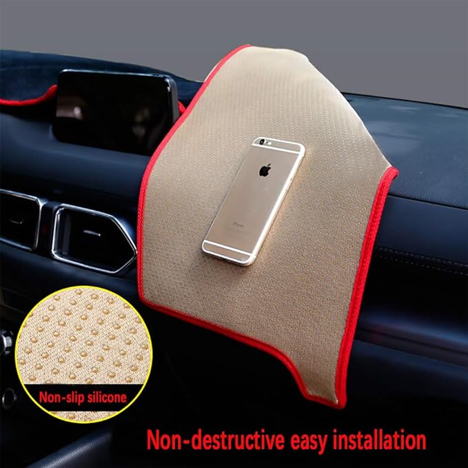 Beerte Black Car Dashboard Center Console Cover Fit for Mazda 3 Sedan&Hatchback 2019 2020 2021 Protector Sunshield Cover Dash Mat Pad (Flannel)