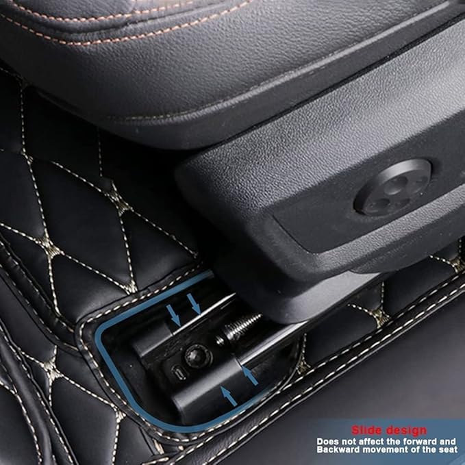 MELKEN Custom Fit Leather Car Floor Mats for 95% of Cars Full Coverage Floor Liners Car Mats (Black Blue)