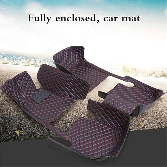 Custom Car Mats All Weather Fit Automotive Floor Mats PU Leather Protector Mat for Most Sedan, SUV, Truck Floor Mats (Black and Beige)