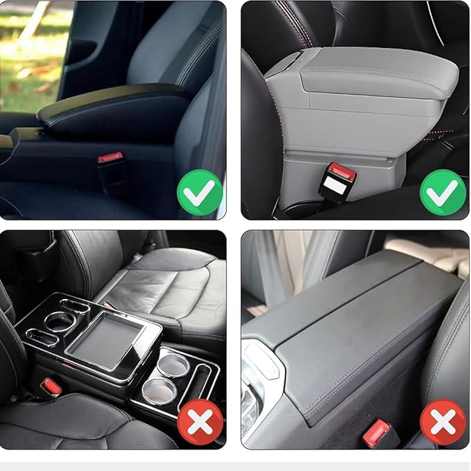Car Center Console Cover for Acura RDX 2007-2019 2020 2021 2022 2023 2024 2025,Arm Rest Lid Cushion Protector Multifunctional Armrest Cushion Pad Interior Accessories,Grey