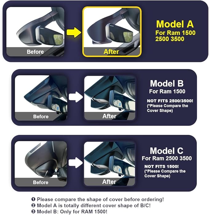 Fitcamx 2K Dual Dash Cam Suitable for RAM 1500 (Model A) 2019 2020 2021 2022 2023 2024 Rebel Big Horn Laramie, OEM Style, Front 1440P+Rear 1080P Video, Loop Recording WiFi, G-Sensor, Easy to Set, 64GB