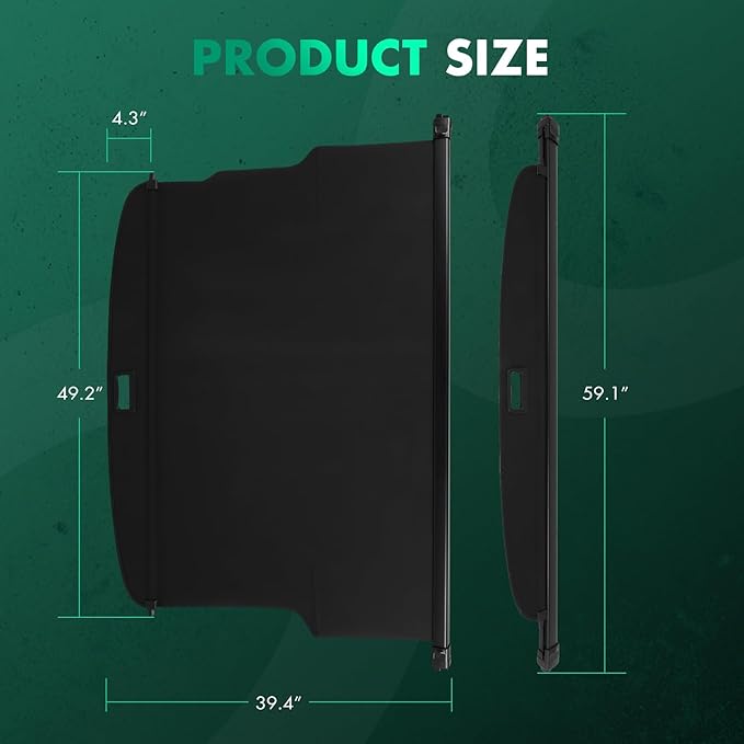 Cargo Cover for 2018-2019 Fit for Chevrolet Traverse 2.0L 2018-2023 Fit for Chevrolet Traverse 3.6L Retractable Rear Trunk Cargo Shade Luggage Security Cover Shielding Waterproof