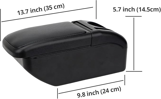 AULPHIKE Compatible with Nissan Versa Armrest 2020-2024 Car Center Console Organizer Armrests Double Layer Storage with USB Ports（Carbon Fiber Style）