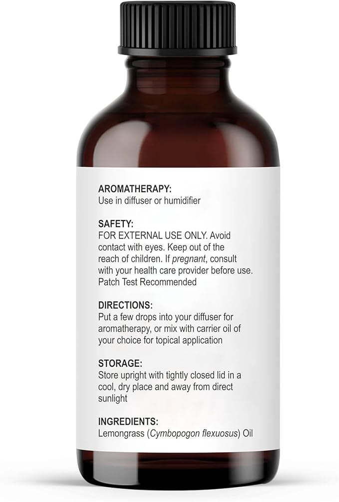 Majestic Pure Essential Oil with Glass Dropper - 100% Pure and Natural - Essential Oils for Diffuser, Aromatherapy, Soap and Candle Making, Lemongrass Essential Oil, Lemongrass Oil, 1 Fl Oz