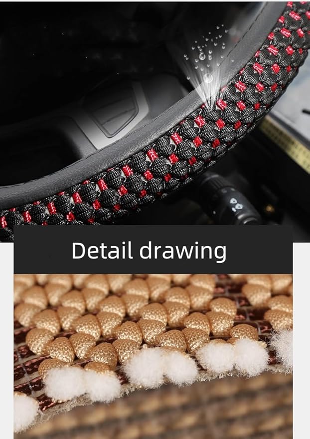 15“16”17“18”19“20 Inch Ice Silk Ventilation Multi-Style Comfy Grip Steering Wheel Cover for Truck, Bus, Big Rig Trucker,SUV， Anti-Slip Design 15-20 Inch (Brown, 18 inch)