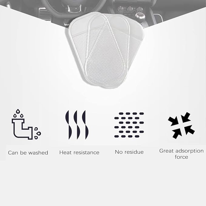 5PCS Extra-Strong Anti-Slip Pad Car Dashboard Sticky Pad Removable Silicone Gel Mat Washable Multi-Purpose PU Gel for Cell Phone Tablet (Yellow)