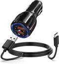 Fast USB Car Type C Charger 30W Adapter for Moto G Power 2025/G Stylus/G Play/G Pure,Edge,Motorola One 5G Ace/Razr, Carplay Cable for iPhone 16E 16 15 Pro Charging Samsung Galaxy & More Android Phone