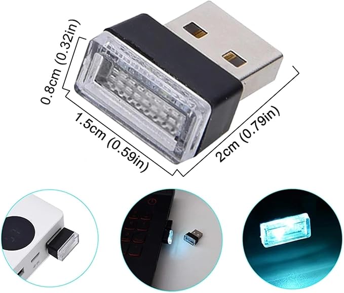 1/4/10 PCS USB LED Light Car Interior Styling Atmosphere Decorative Lamps Mini Universal Portable Ambient Lighting Kit Red Bule(10 PCS_Red)