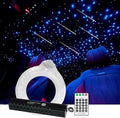 AMKI 96pcs*0.04in*9.8ft Pure White Meteor Shooting Stars Effect Fiber Optic Lights Kit,12 Holes LED MeteorLight Engine with Bluetooth+RF Remote Control 20 Meteor Modes