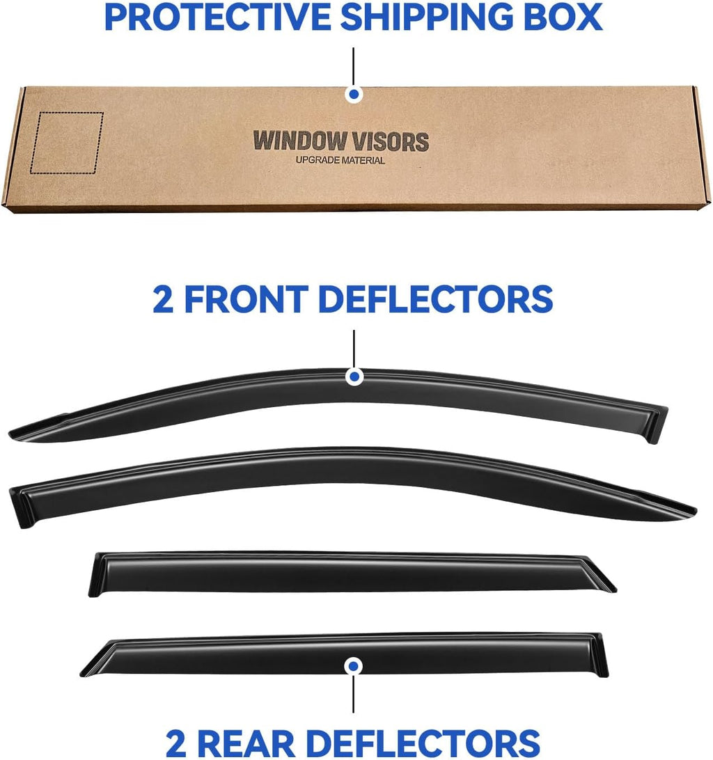 Window Visors Rain Guards for 2016 2017 2018 2019 2020 2021 Hyundai Tucson, Out-Channel Window Vent Wind Deflectors Visors Shades for 16 17 18 19 20 21 Tucson