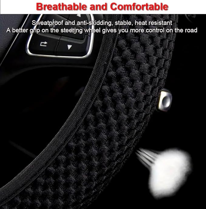 Hiflyer Car Steering Wheel Cover Women & Men, Universal 14.5-15 Inch Steering Wheel Covers, Soft Microfiber Car Wheel Cover Car Stuff Car Accessories Interior (Pink)