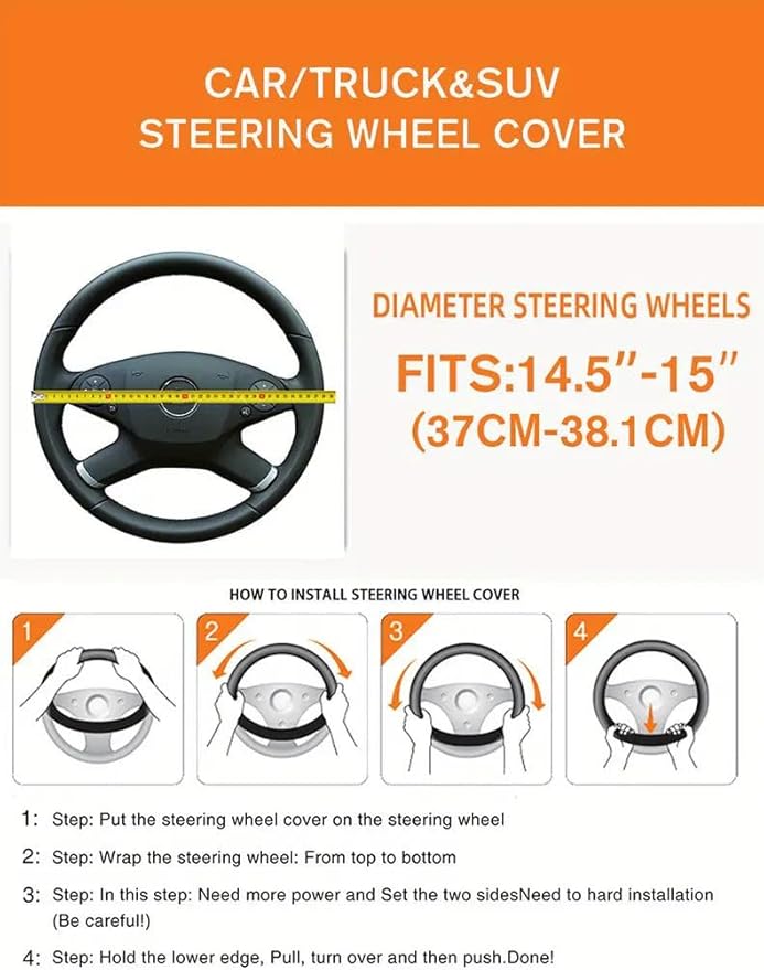 Elastic Stretch Steering Wheel Cover,Warm in Winter and Cool in Summer, Universal 15 inch, Microfiber Breathable Ice Silk, Anti-Slip, Odorless, Easy Carry (Black)