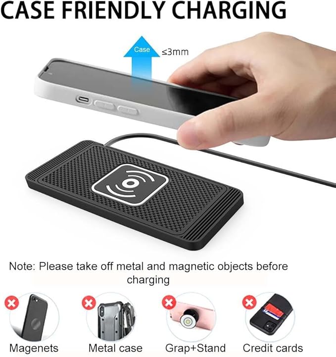 Wireless Car Charger Pad for Nissan Armada 2005-2026, Type-C/USB 15W Car Wireless Charger Non-Slip Cordless Charging Mat Car Accessories,A-30cm USB Interface